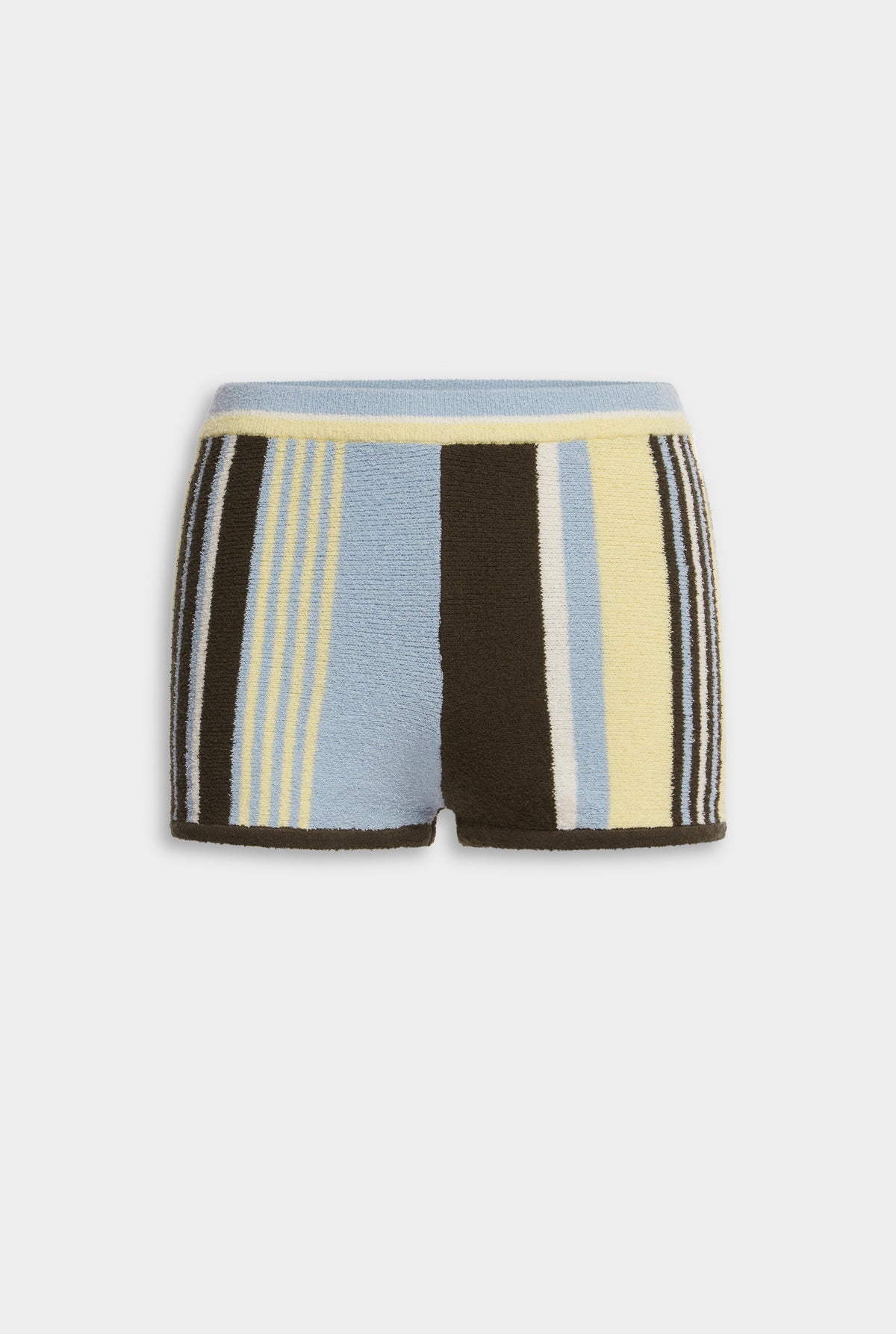 Striped Terry Knit Short - Sky Blue/Olive Stripe [[AU_MEDIA:gid://shopify/MediaImage/27957866430551]]