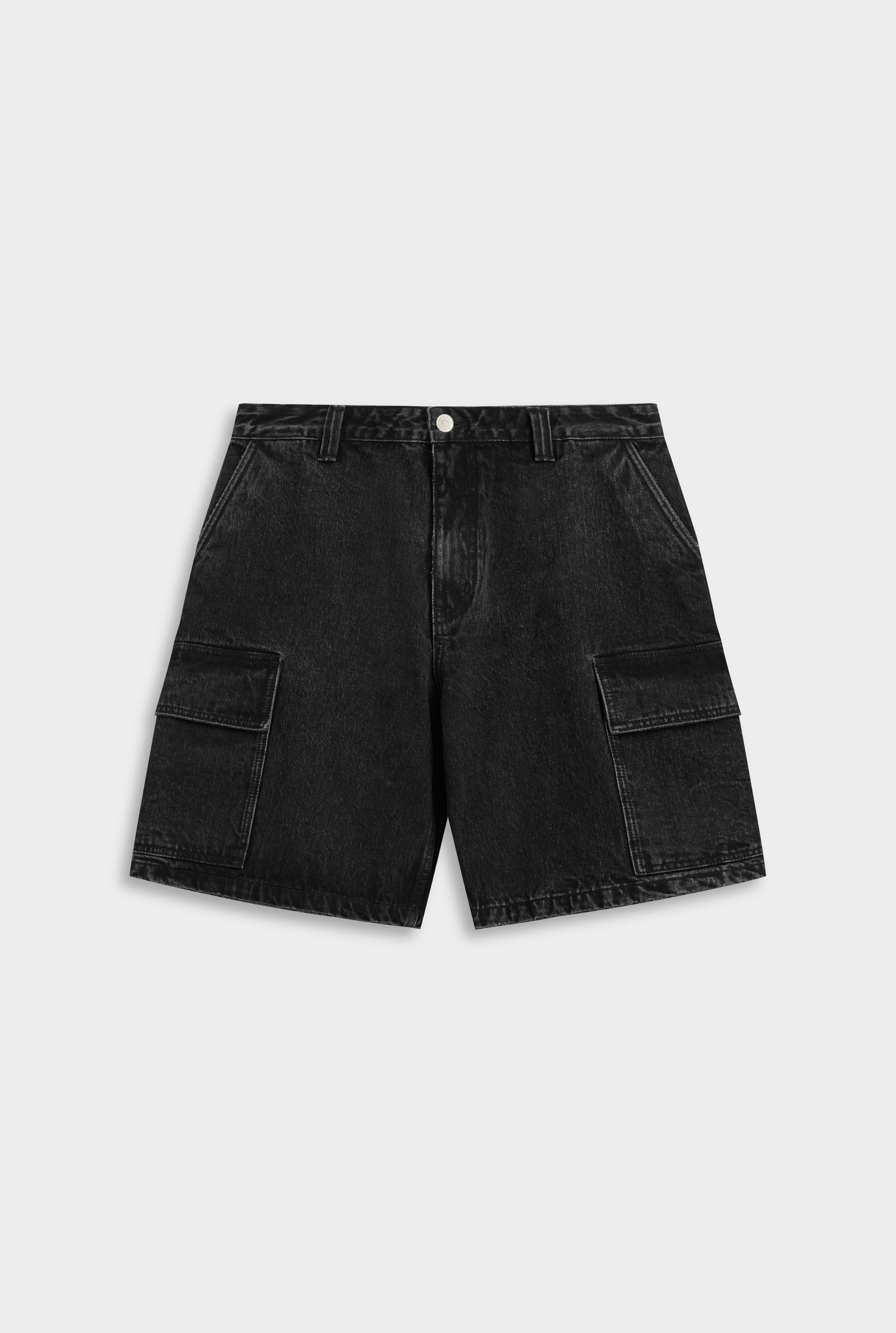Venroy Denim Cargo Short - Washed Black