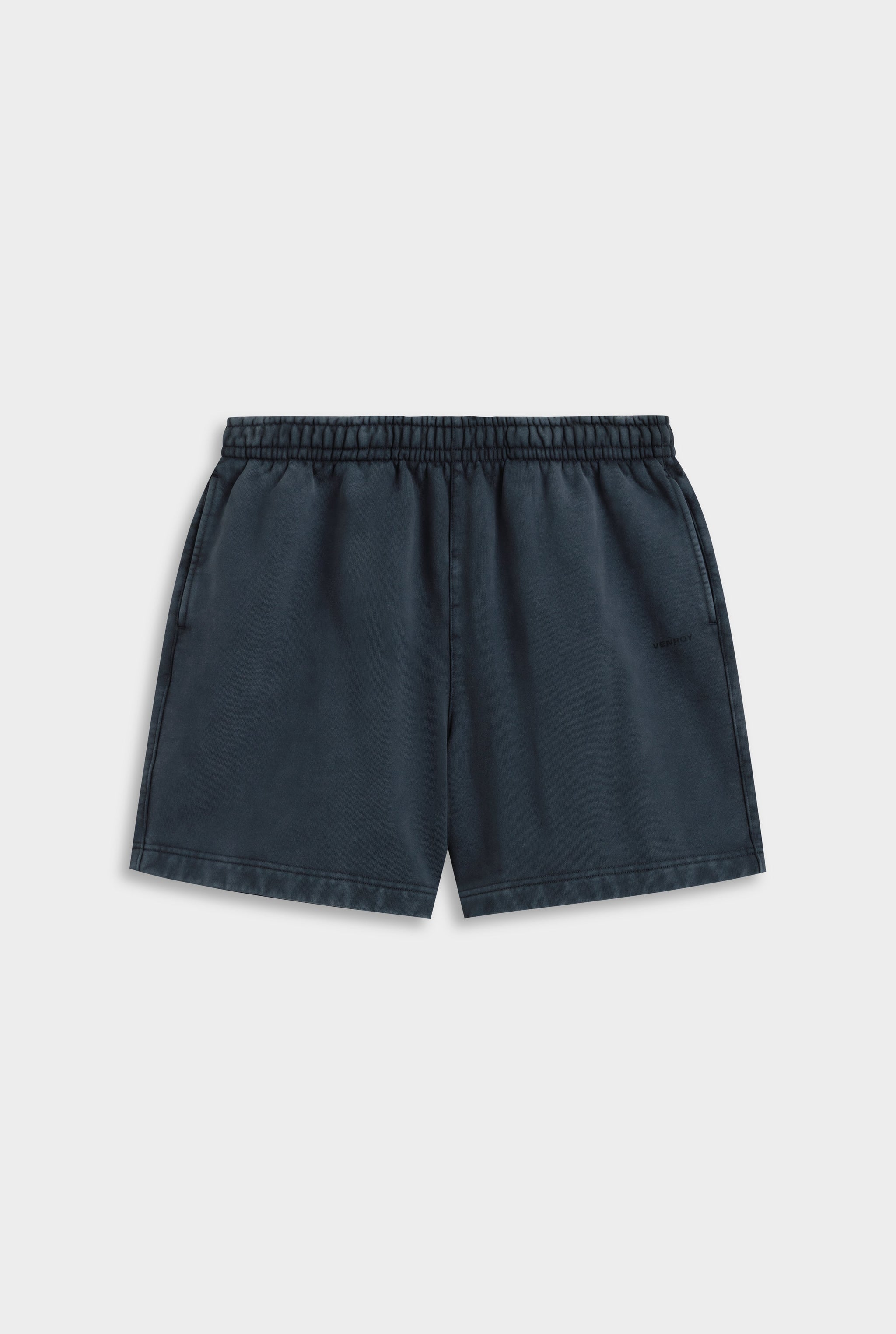 Venroy Pigment Dyed Fleece Track Short - Washed Navy