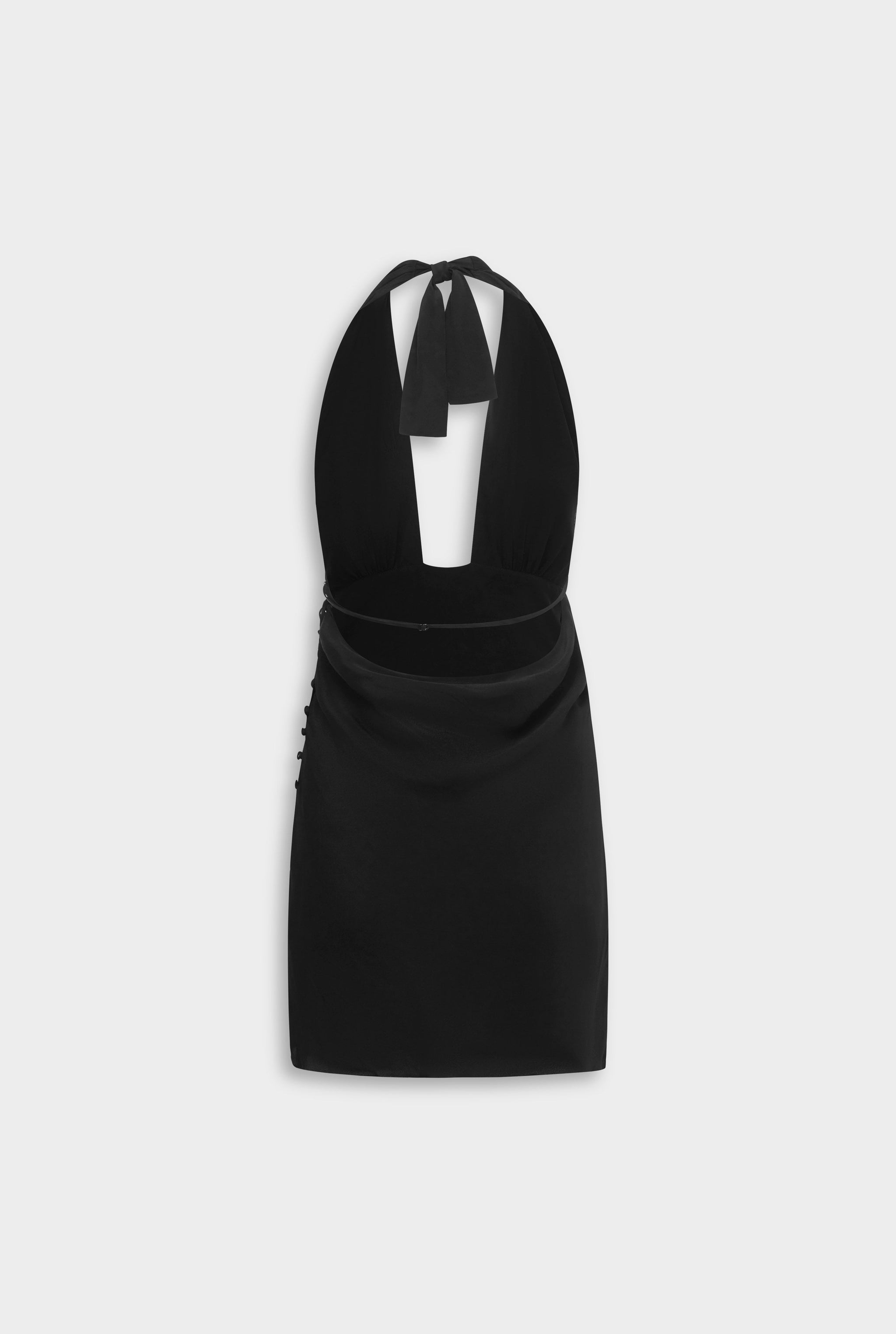 Halter Tie Mini Dress Black