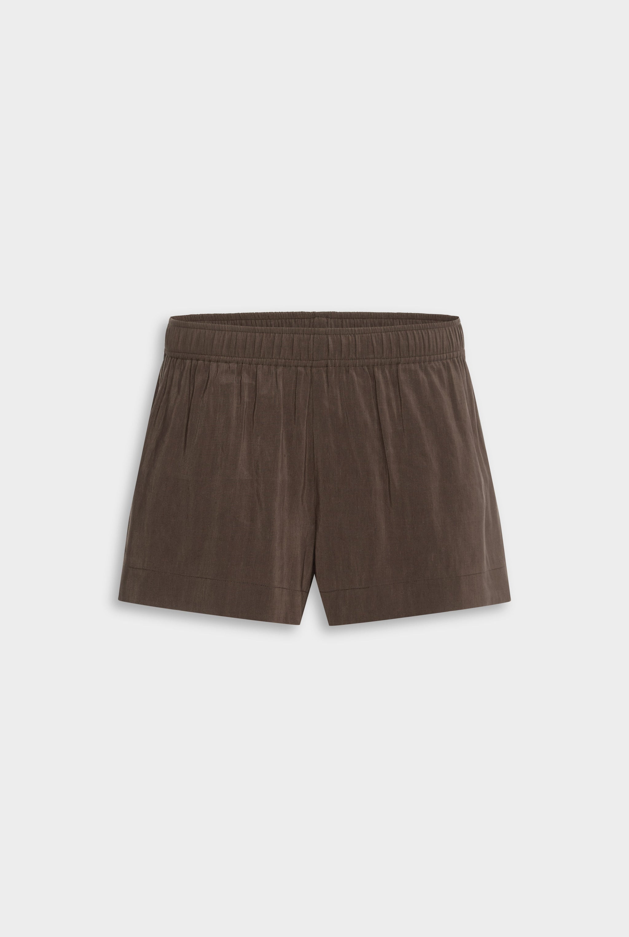 Venroy Silk Linen Short - Chocolate Brown