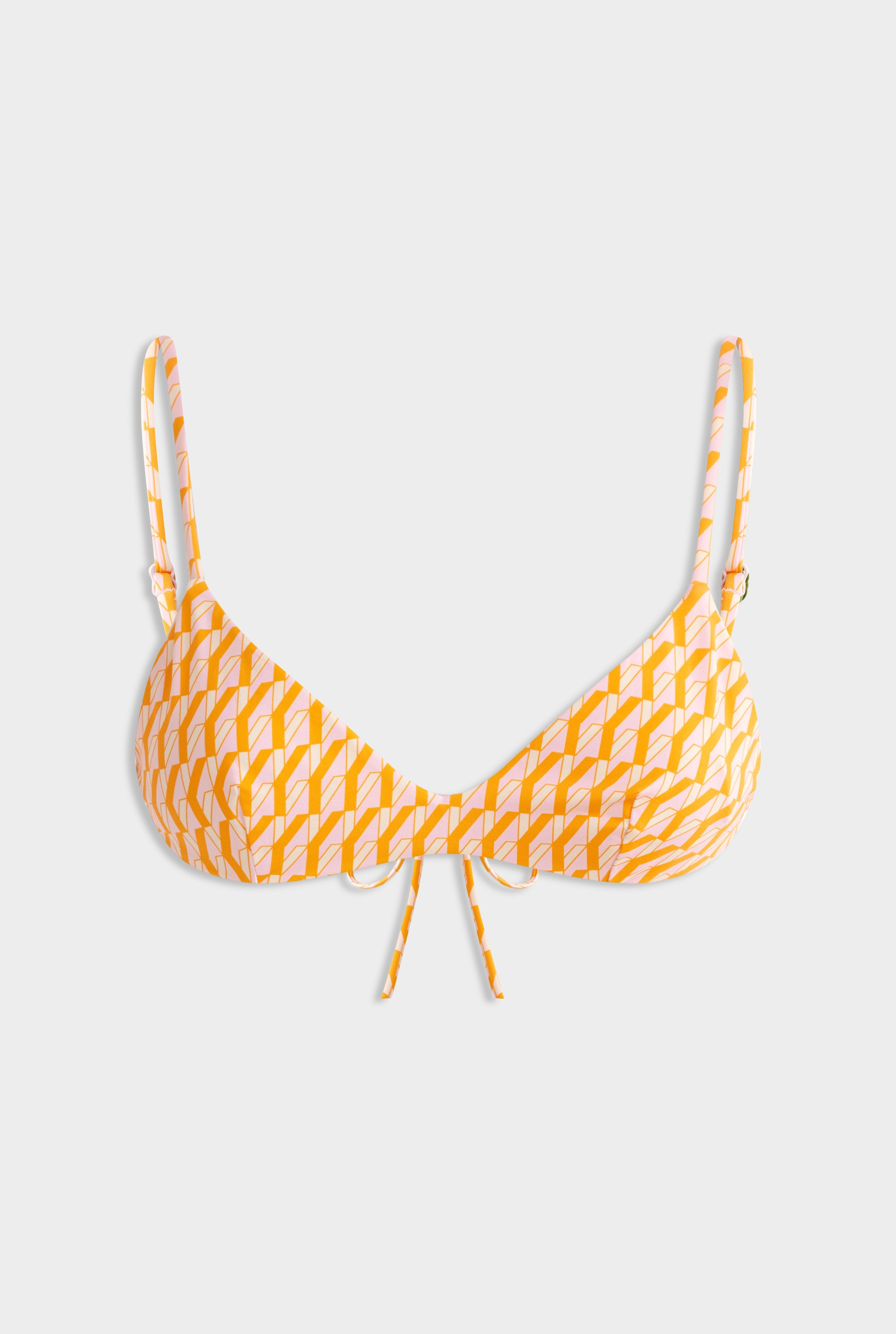 Bralette Swim Top - Bright Orange/Pink V Monogram