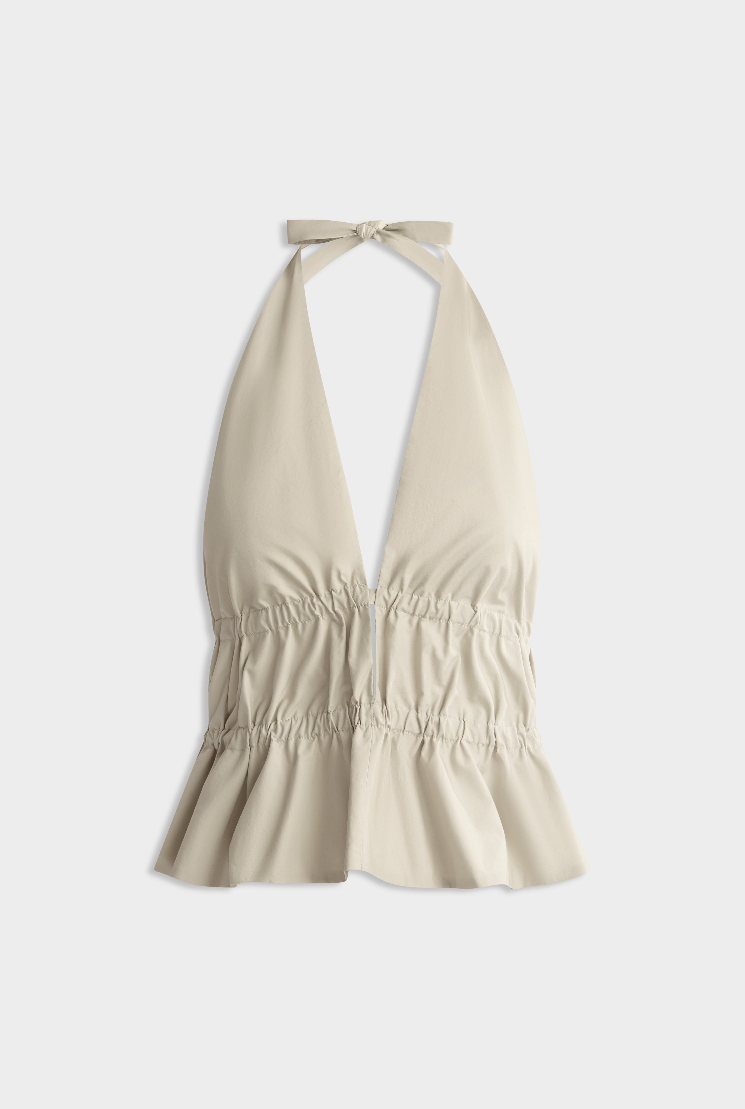 Cotton Poplin Halter Top - Pistachio Shell