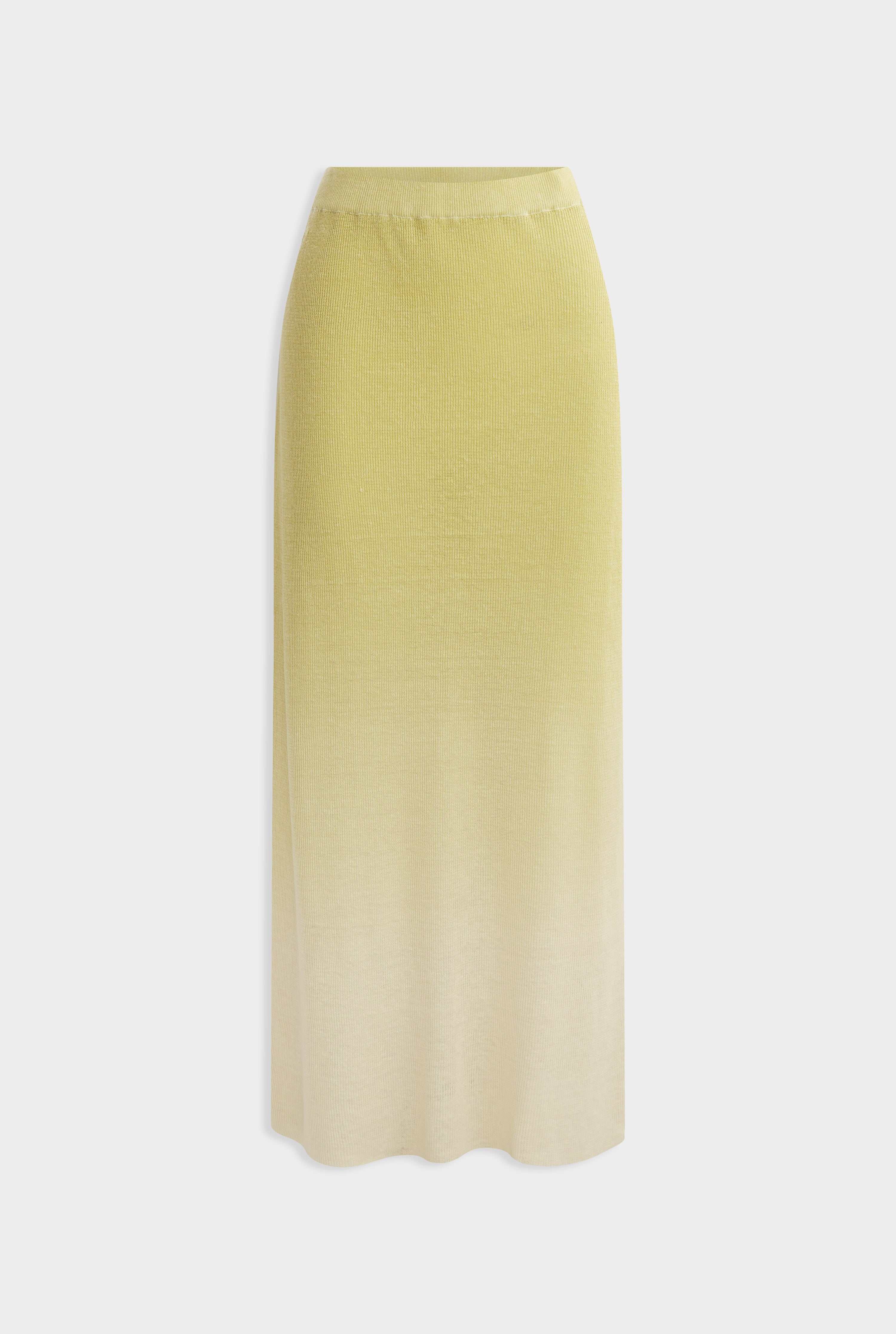Rib Knitted Skirt - Lemongrass Gradient