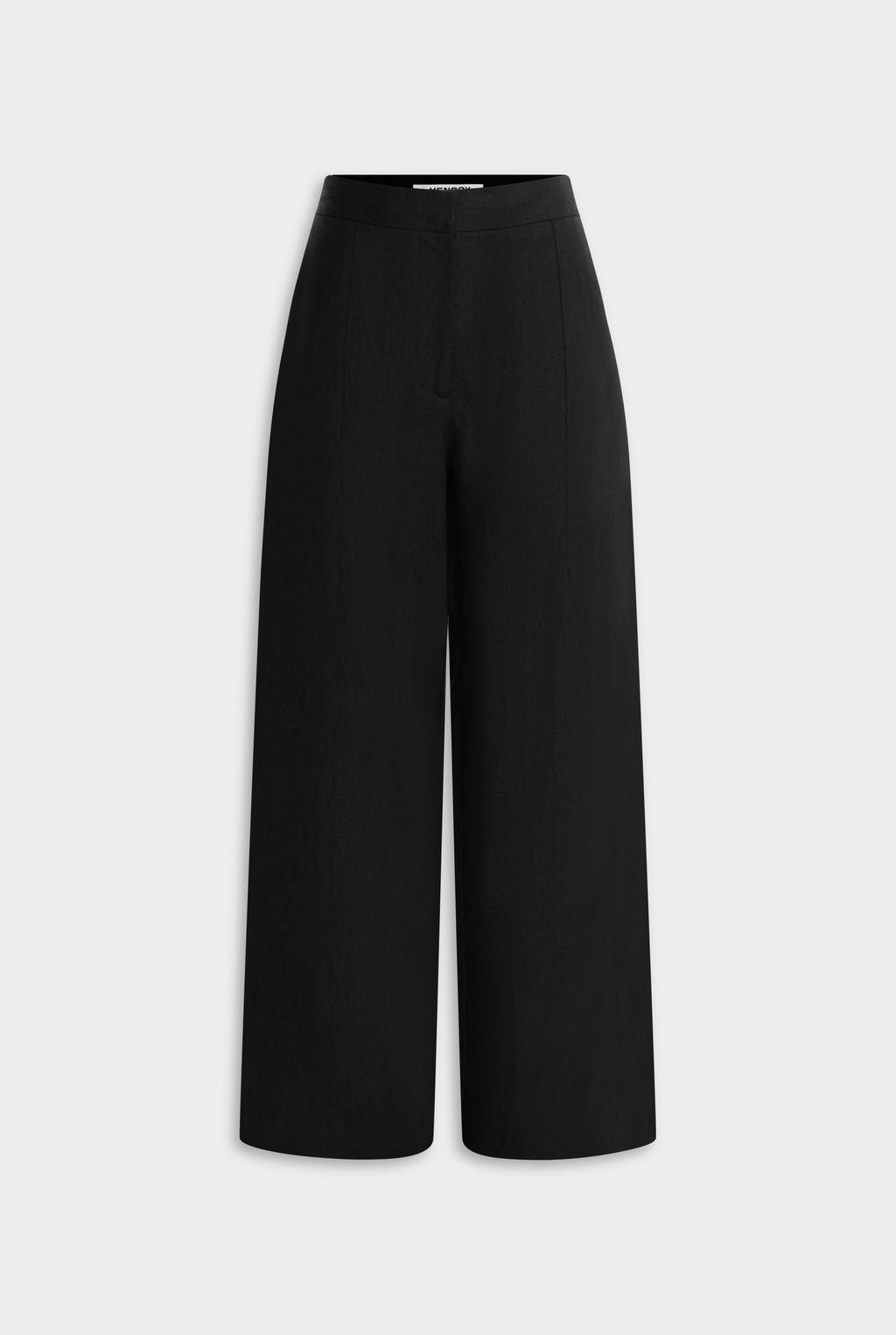 Heavyweight Panelled Linen Pant - Black