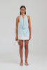 Beaded Silk Mini Skirt - Sky Blue Tapestry [[AU_MEDIA:gid://shopify/Video/27965543415895]]