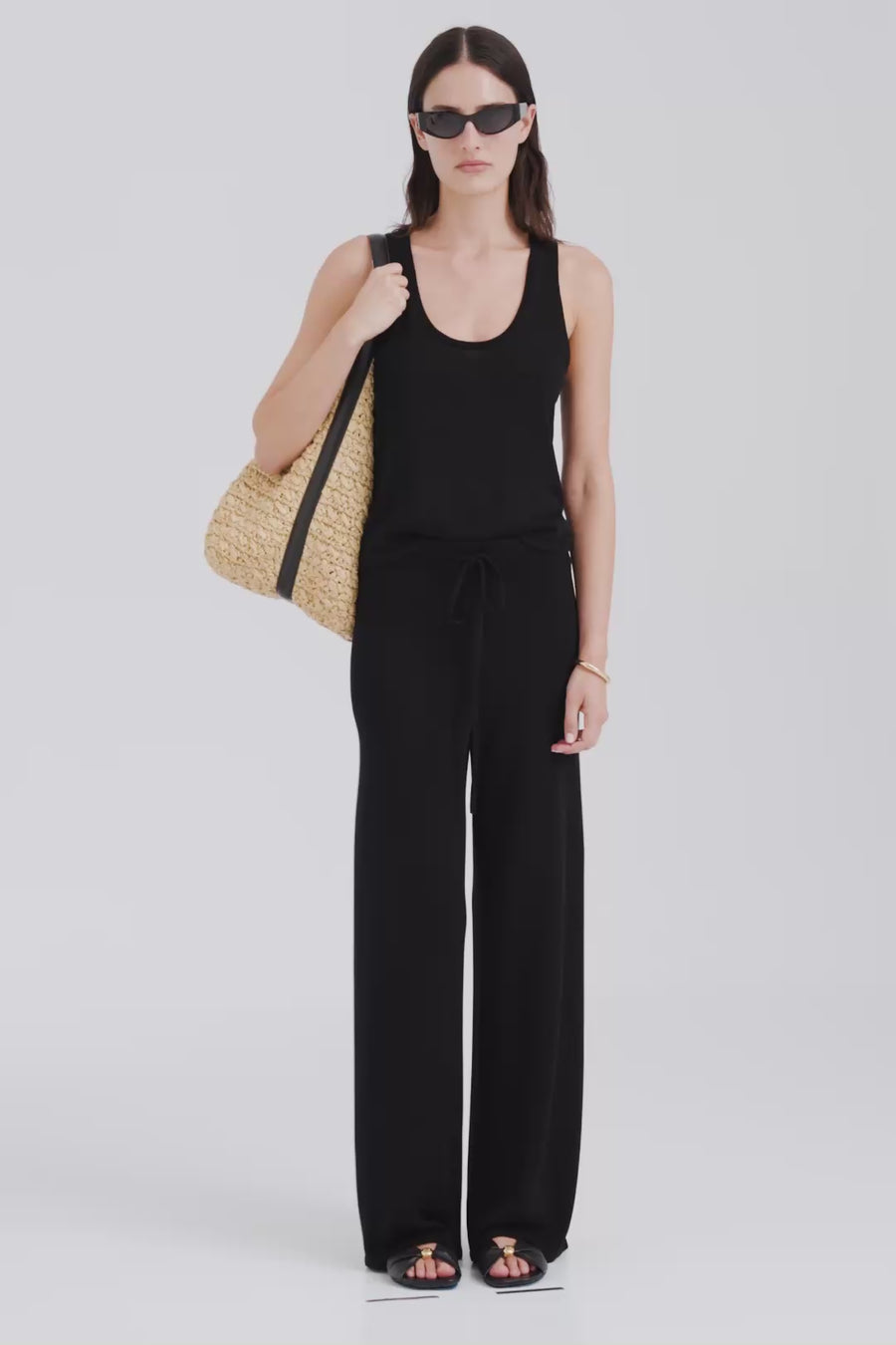 Venroy Tencel Silk Knit Pant - Black