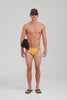 Tape Trim Swim Brief - Ochre/Red [[AU_MEDIA:gid://shopify/Video/27801778585687]]