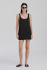 Venroy Silk Linen Shift Mini Dress - Black