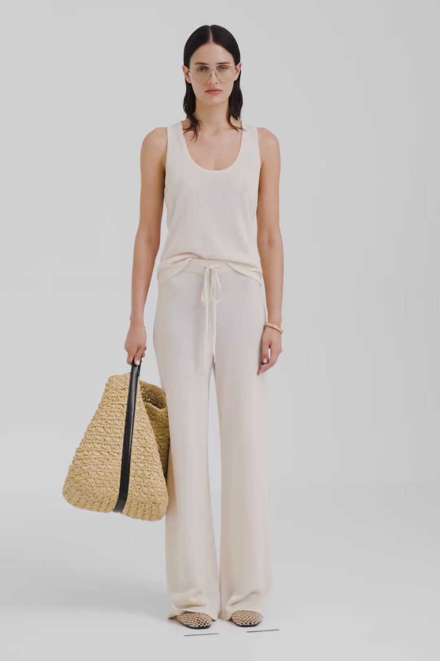 Venroy Tencel Silk Knit Pant - Sand