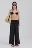 Venroy Silk Cotton Drawstring Pant - Black