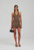 Jersey Handkerchief Halter Mini Dress - Dark Olive [[AU_MEDIA:gid://shopify/Video/27965544562775]]