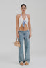 Venroy Convertible Drape Top - Off White/Greek Stamp