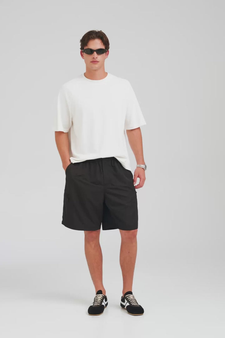 Nylon Utility Short - Black [[AU_MEDIA:gid://shopify/Video/27767456268375]]