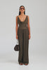 Silk Relaxed Pant - Dark Olive [[AU_MEDIA:gid://shopify/Video/27963573174359]]