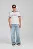 Cotton Slub Ringer T Shirt - White/Navy [[AU_MEDIA:gid://shopify/Video/27767466524759]]