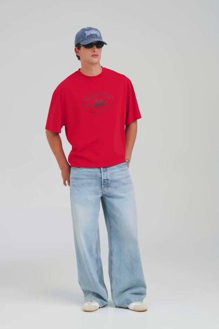 Oversized T Shirt - Catalan Red Dragon [[AU_MEDIA:gid://shopify/Video/27767462527063]]