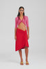 Lace Twist Midi Skirt - Catalan Red [[AU_MEDIA:gid://shopify/Video/27767414784087]]