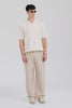 Venroy Cotton Mesh Embroidered Shirt - Natural