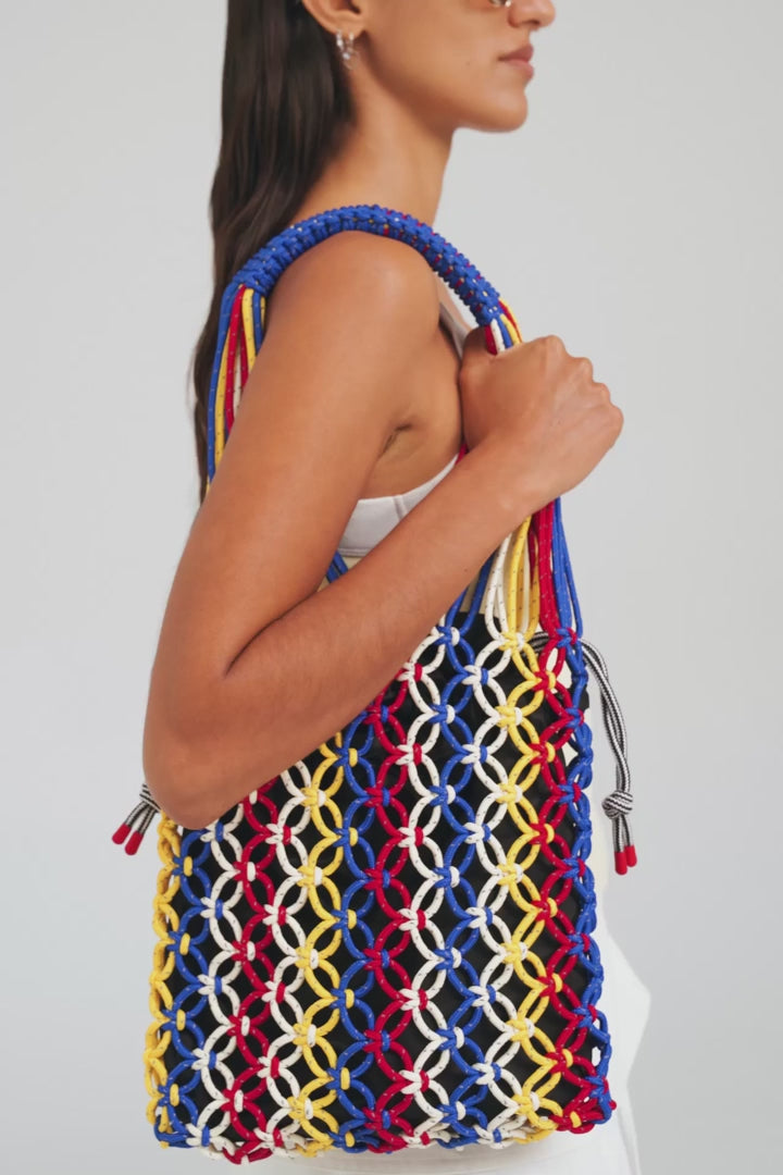 Stripe Macrame Tote - Barcelona Stripe [[AU_MEDIA:gid://shopify/Video/27801820332119]]