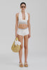 Venroy Terry Knit Halter - Off White/Blue/Yellow Stripe