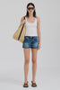 Venroy Cut Off Denim Short - Mid Indigo