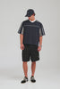 Panelled V Neck T Shirt - Navy/Grey Marl/White [[AU_MEDIA:gid://shopify/Video/27801603047511]]