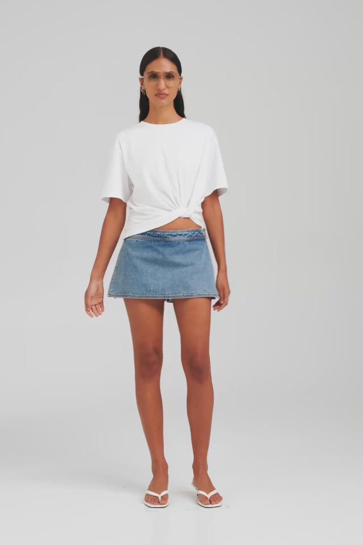 Twisted Cotton Tee - White [[AU_MEDIA:gid://shopify/Video/27767412949079]]
