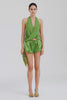 Venroy Silk Twist Plunge Top - Ivy Green