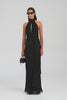 Silk High Neck Sash Dress - Black [[AU_MEDIA:gid://shopify/Video/27965524475991]]