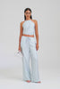 Silk Scarf Halter Top - Ice Blue/Silver V Monogram [[AU_MEDIA:gid://shopify/Video/27800232722519]]