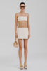 Venroy Embroidered Cotton Mesh Mini Skirt - Natural