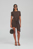 Drawstring Sash Mini Dress - Cacao [[AU_MEDIA:gid://shopify/Video/27767282565207]]