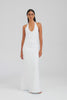 Bias Halter Linen Maxi Dress - White [[AU_MEDIA:gid://shopify/Video/27767322738775]]
