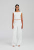 Linen Relaxed Pant - White [[AU_MEDIA:gid://shopify/Video/27965516709975]]