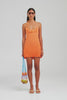 Asymmetric Ruffle Halter Mini Dress - Orange Gradient [[AU_MEDIA:gid://shopify/Video/27965519691863]]