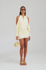 Draped Sleeve Mini Dress - Pastel Yellow [[AU_MEDIA:gid://shopify/Video/27801426853975]]