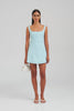 Fitted Cotton Mini Dress - Sky Blue [[AU_MEDIA:gid://shopify/Video/27965518512215]]
