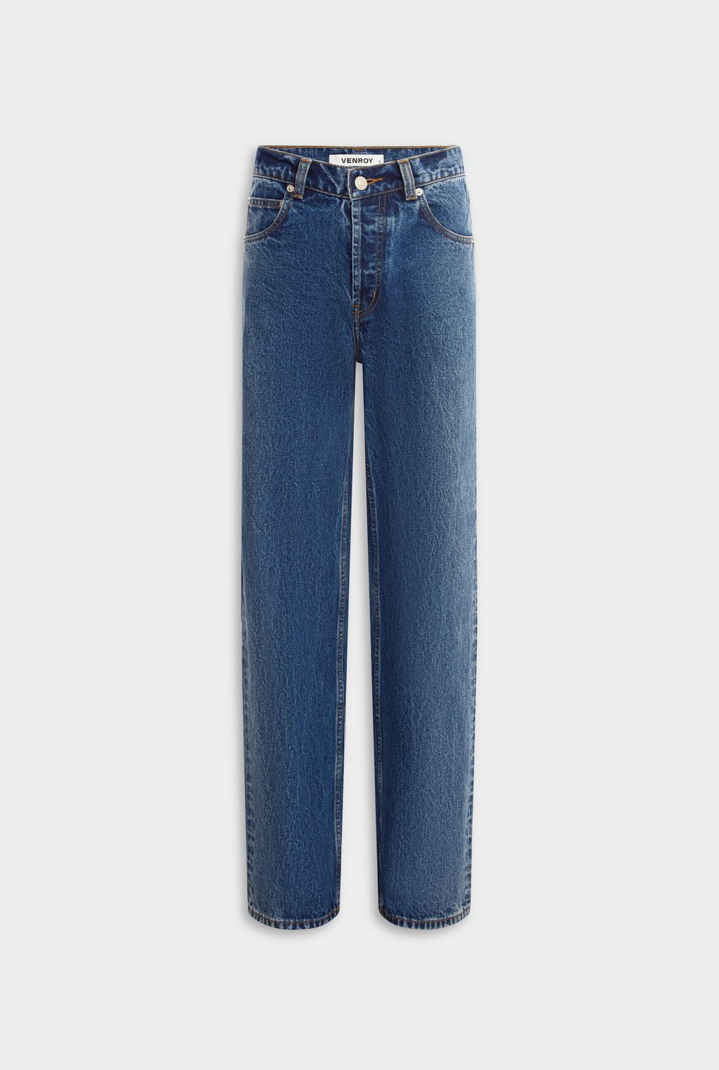 V Front Denim Jean - Mid Indigo