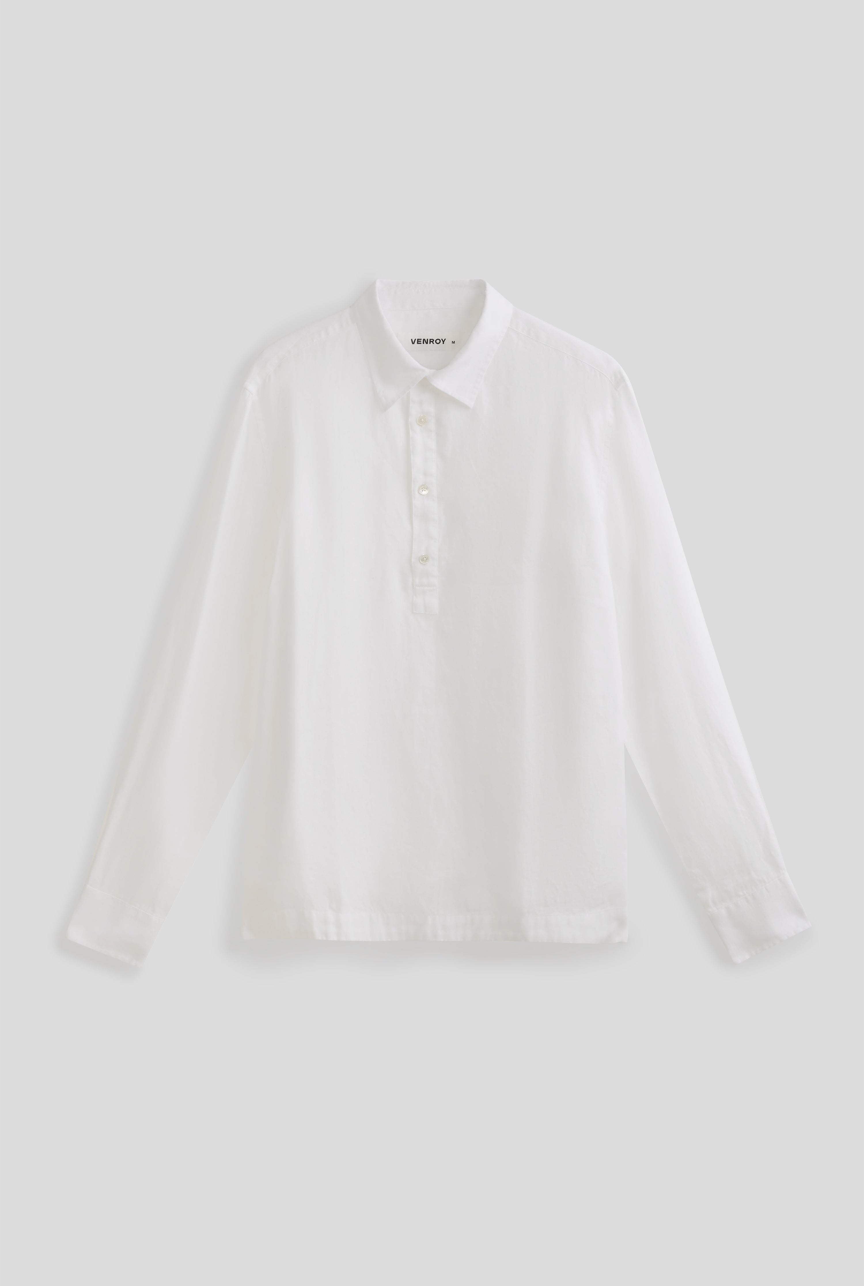 Linen Cut Away Pop Over - White