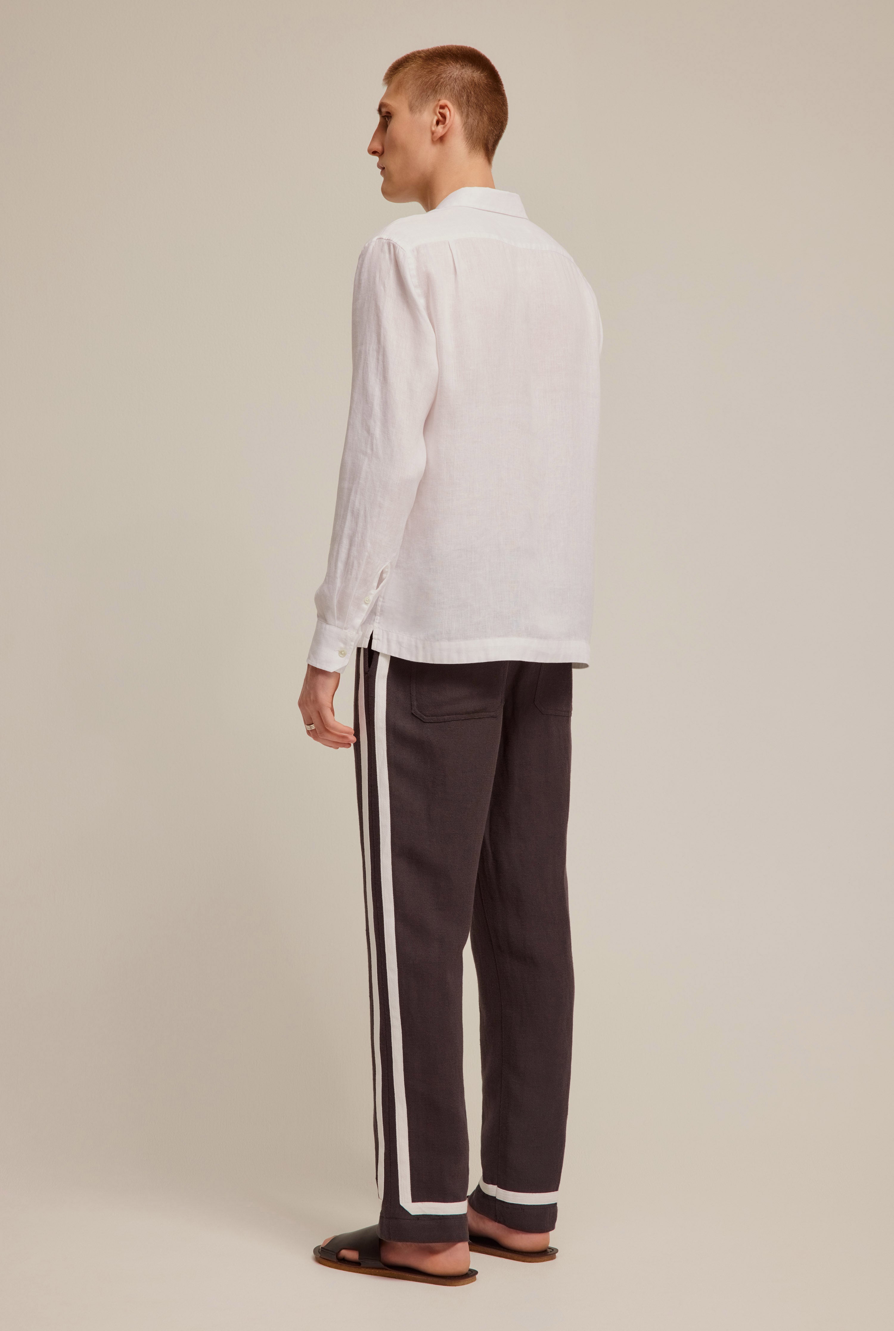 Linen Cut Away Pop Over - White